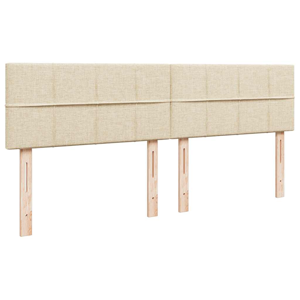 vidaXL Ottoman-Bett mit Matratzen Creme 200x200 cm Stoff