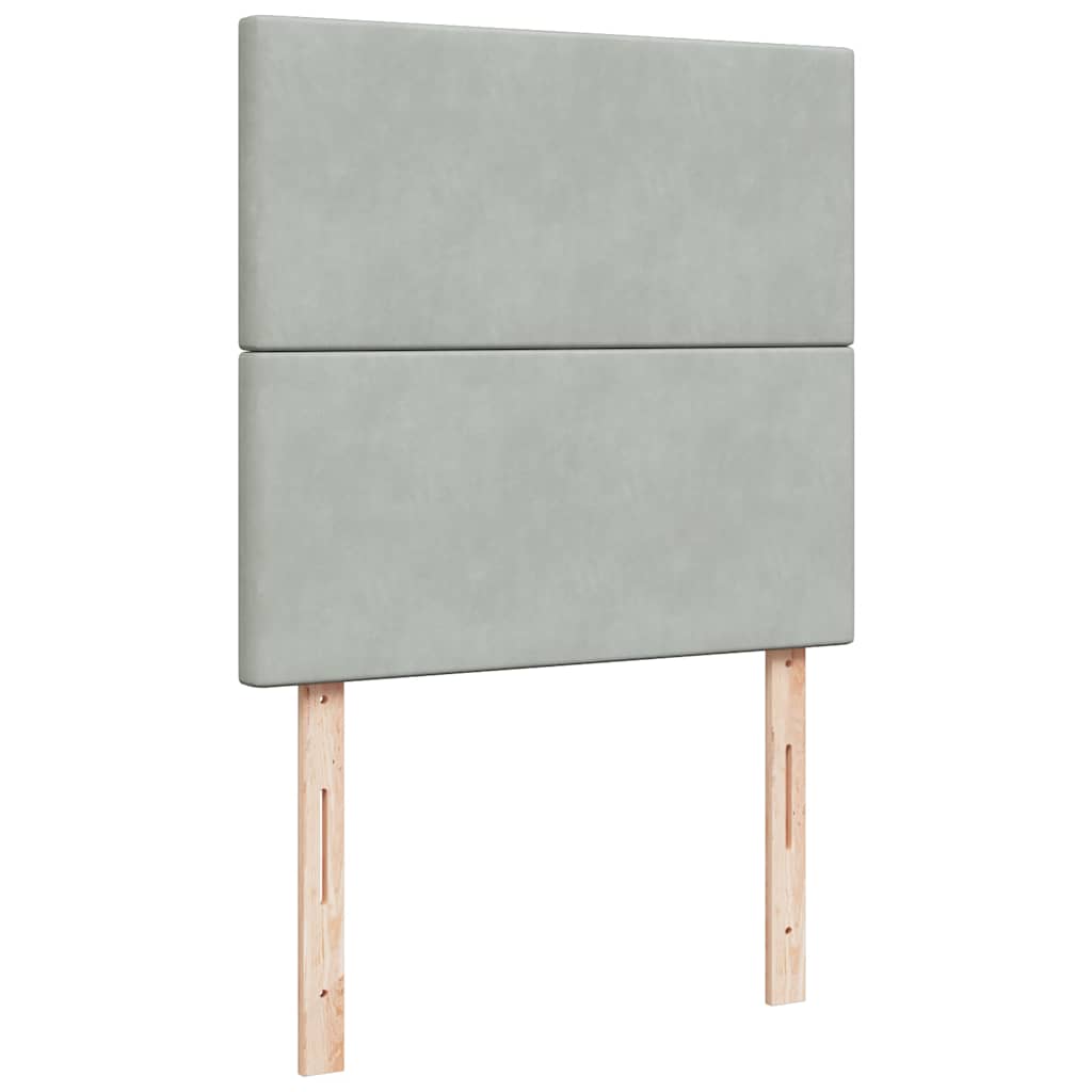 vidaXL Ottoman-Bett mit Matratzen Hellgrau 180x200 cm Samt