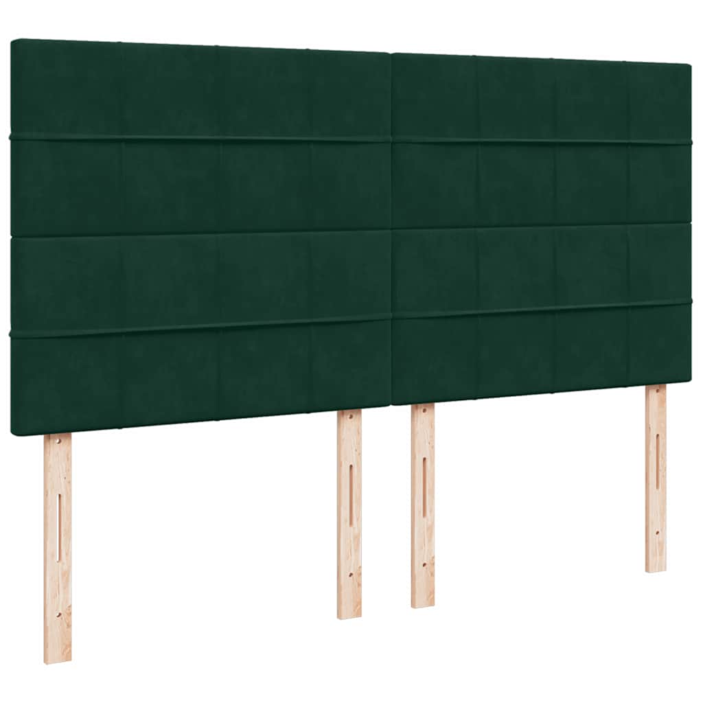vidaXL Ottoman-Bett mit Matratzen Dunkelgrün 160x200 cm Samt
