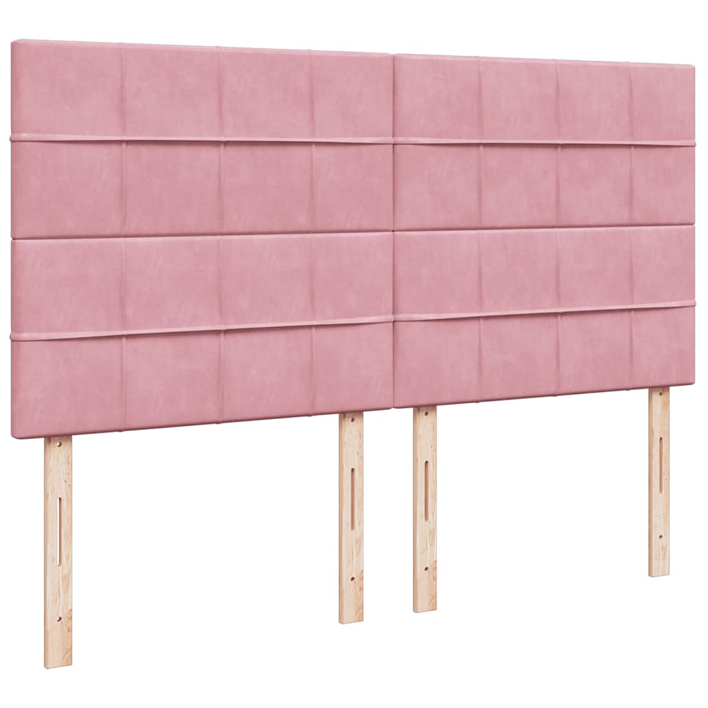 vidaXL Ottoman-Bett mit Matratzen Rosa 160x200 cm Samt