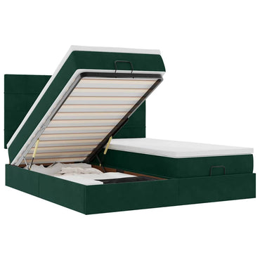 vidaXL Lit de repos avec matelas Vert foncé 180x200 cm Velours