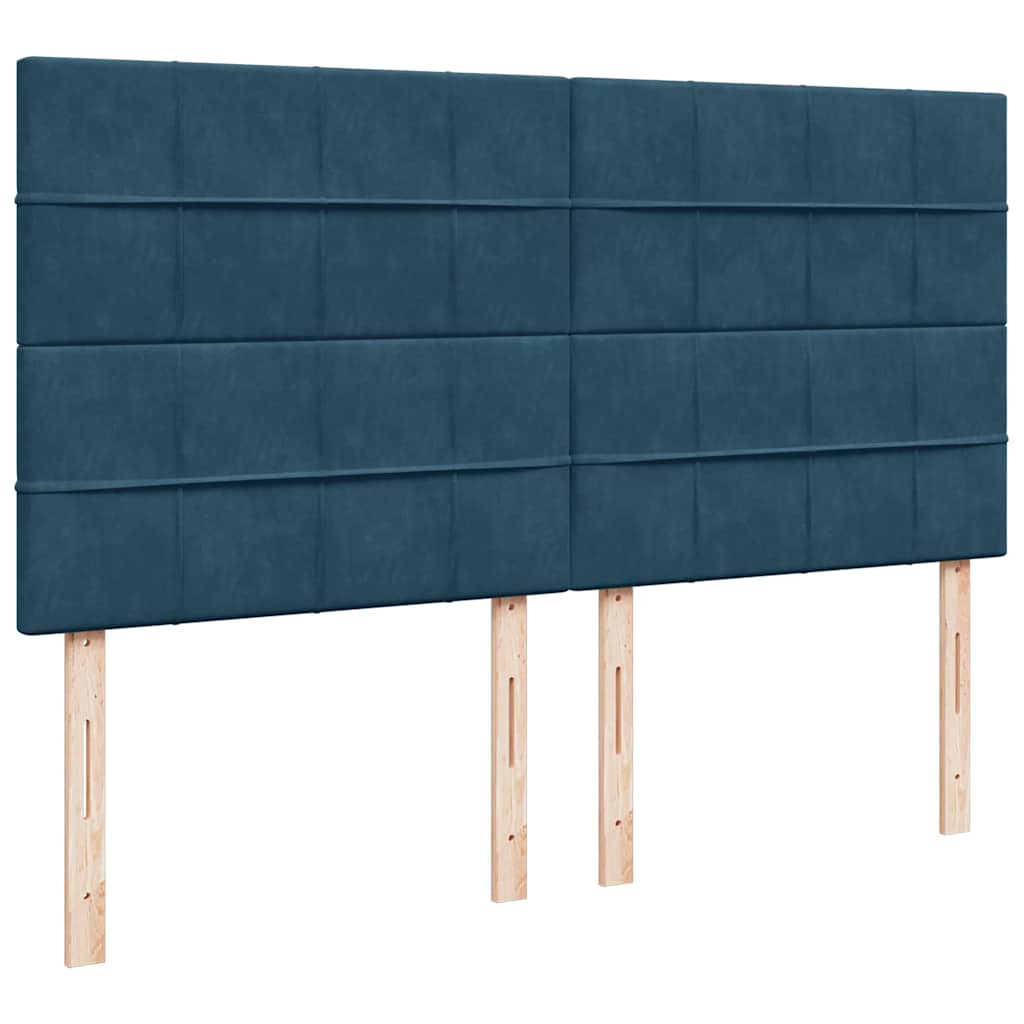 vidaXL Ottoman-Bett mit Matratzen Dunkelblau 180x200 cm Samt