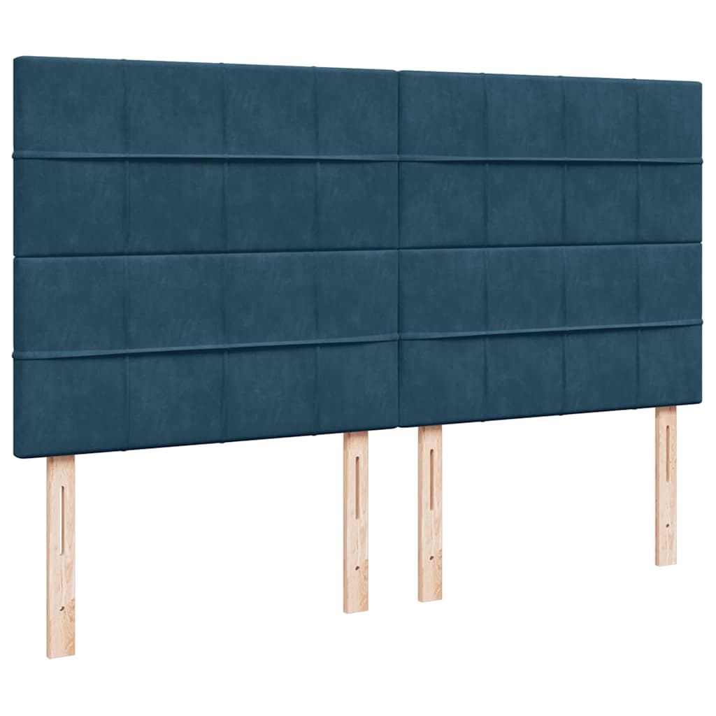 vidaXL Lit ottoman avec matelas Bleu foncé 200x200 cm Velours