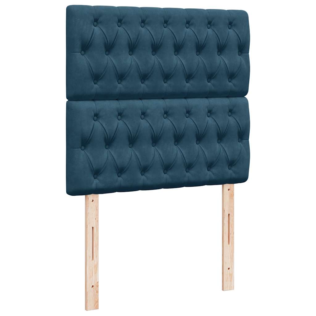 vidaXL Ottoman-Bett mit Matratzen Dunkelblau 180x200 cm Samt