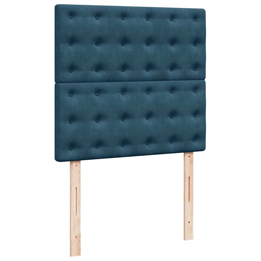 vidaXL Ottoman-Bett mit Matratzen Dunkelblau 200x200 cm Samt