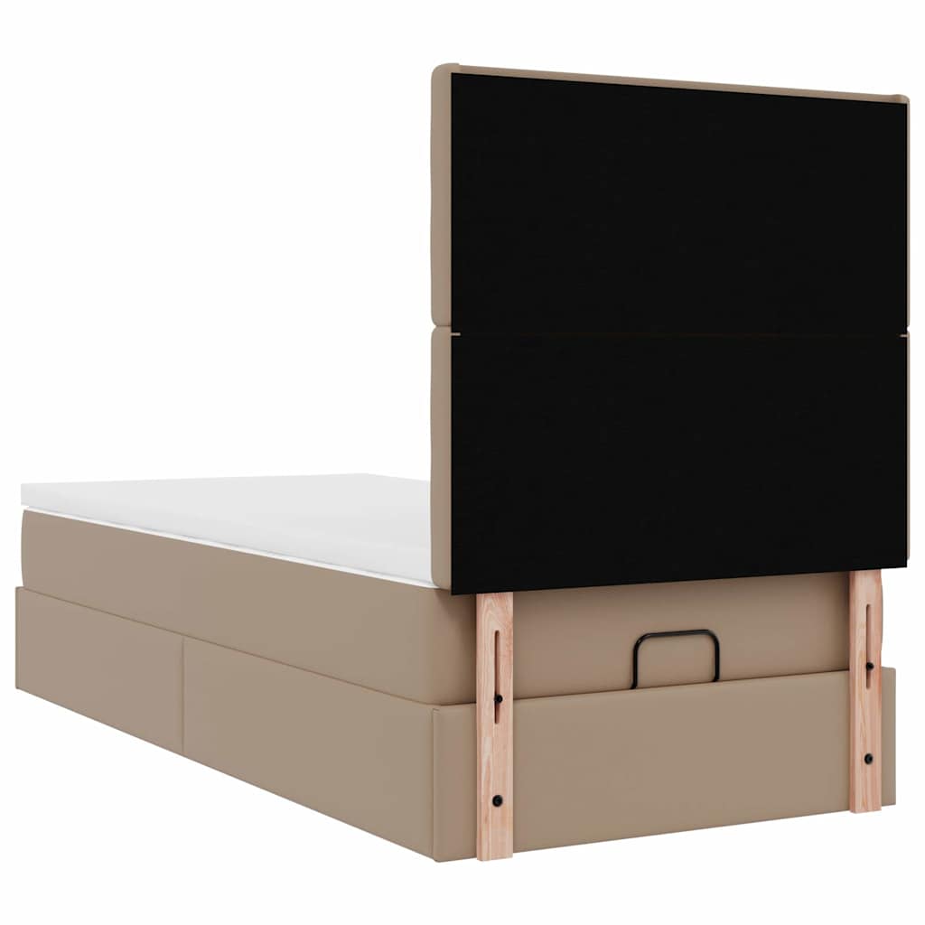 vidaXL Lit ottoman avec matelas et lumières LED 100x200 cm en similicuir