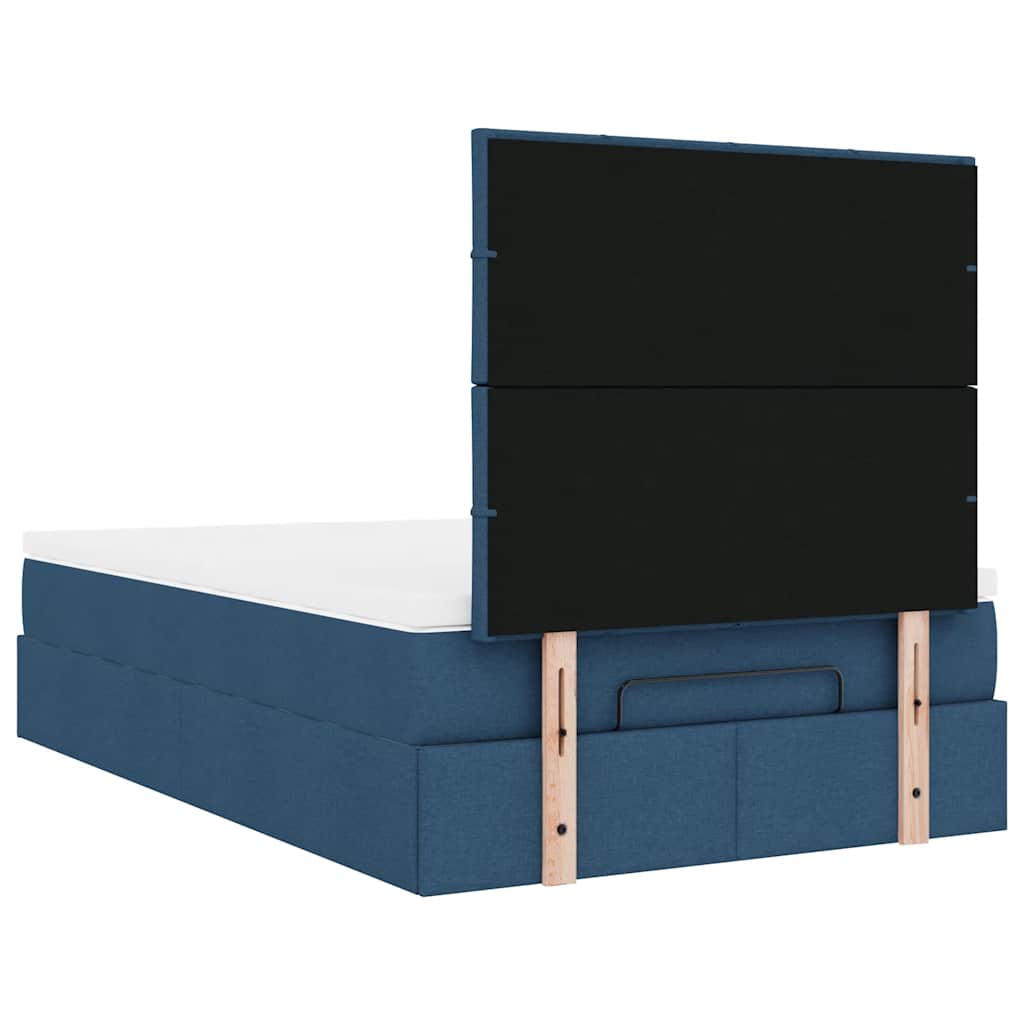 vidaXL Lit ottoman avec matelas et LED bleu 120x190 cm tissu