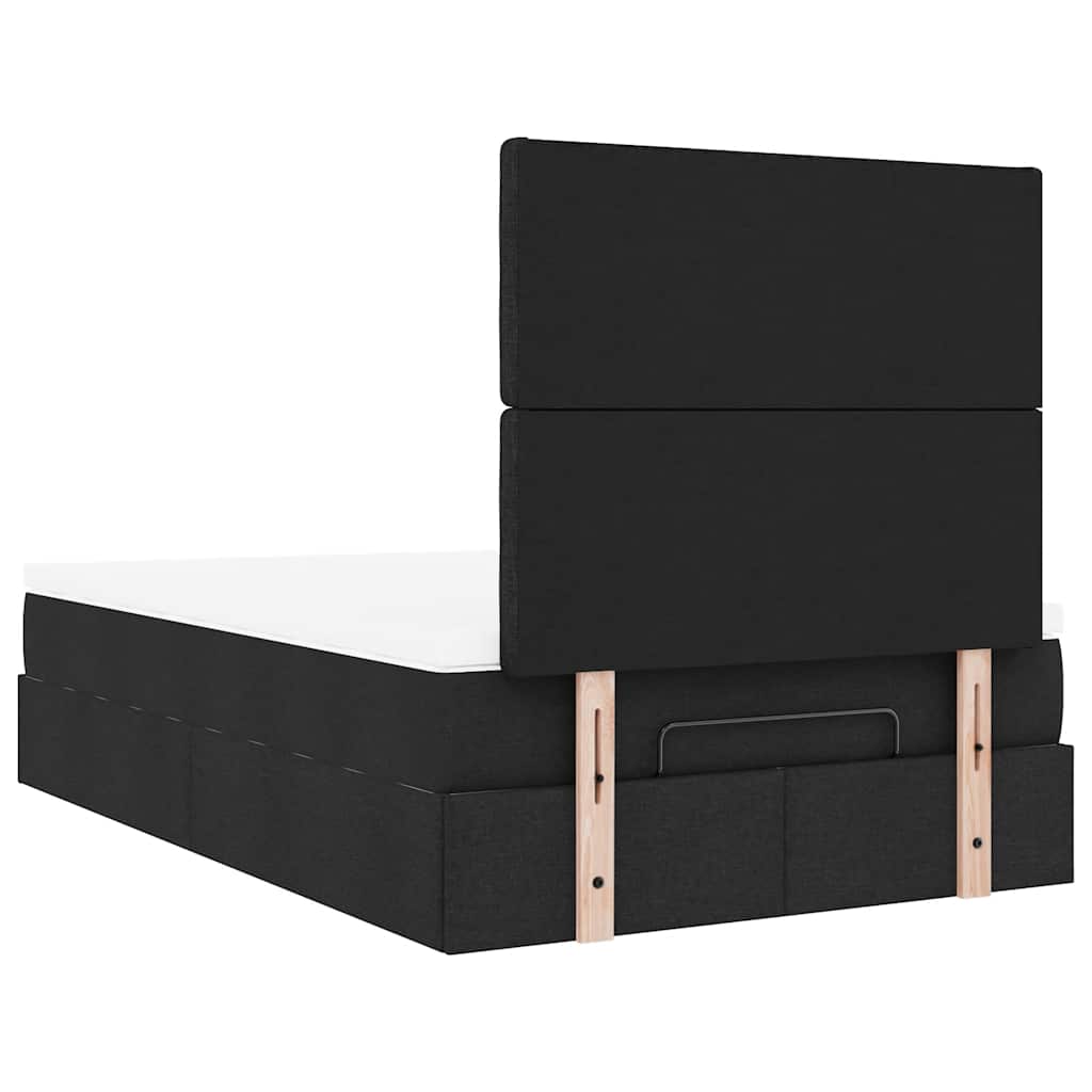 vidaXL Lit ottoman avec matelas et LED Noir 120x190 cm Tissu
