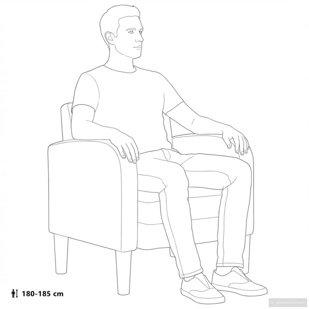 vidaXL Sessel mit Armlehnen Schwarz 54 cm Kunstleder