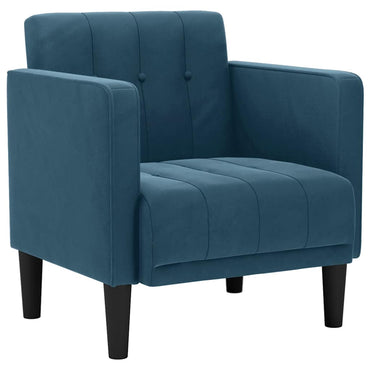vidaXL Sessel mit Armlehnen Blau 53 cm Samt