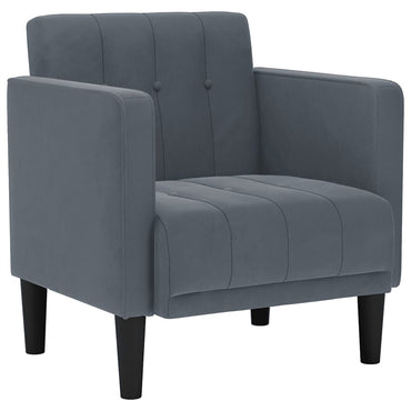 vidaXL Sessel mit Armlehnen Dunkelgrau 53 cm Samt