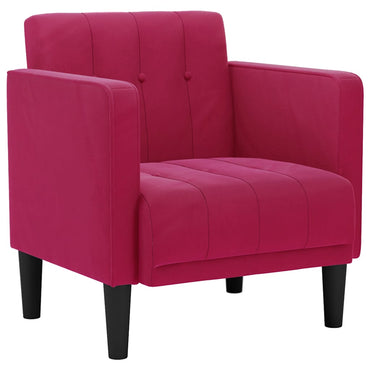 vidaXL Sessel mit Armlehnen Weinrot 53 cm Samt
