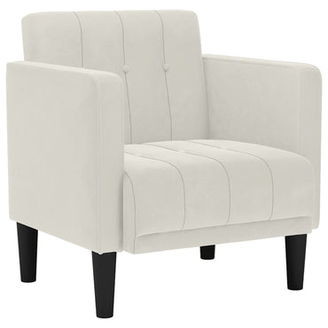 vidaXL Sessel mit Armlehnen Creme 53 cm Samt