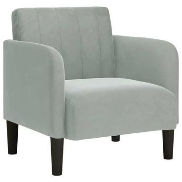 vidaXL Sessel mit Armlehnen Hellgrau 54 cm Samt