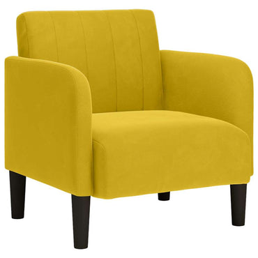 vidaXL Sessel mit Armlehnen Gelb 54 cm Samt
