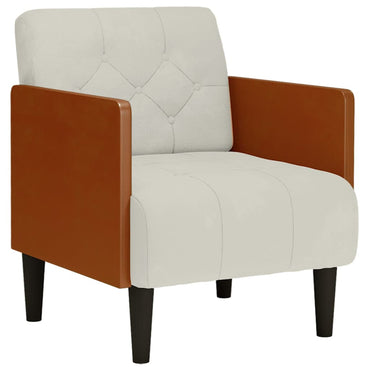 vidaXL Sessel mit Armlehnen Creme 55 cm Samt