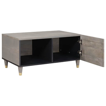 vidaXL Table basse gris 80 x 50 x 40 cm Bois de manguier massif