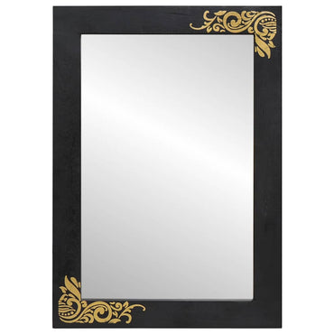 vidaXL Badezimmer Spiegel Schwarz und Silber 70 x 50 x 2,5 cm