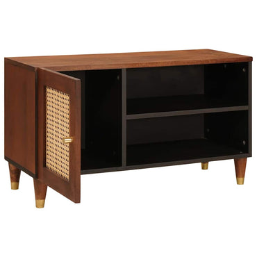 vidaXL TV-Schränk mit Regal Braun 80 x 31,5 x 46 cm Massivholz Mango