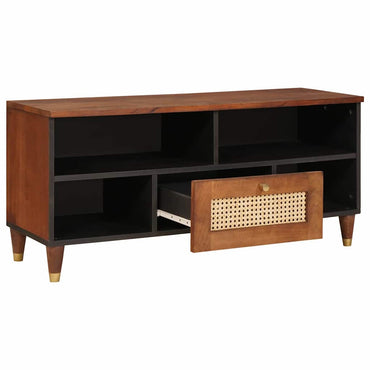 vidaXL TV-Schränk mit Regal Braun 100 x 33,5 x 46 cm Massivholz Mango