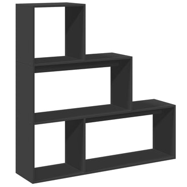 vidaXL Raumteiler-Bücherregal 3 Stufen Schwarz 123x29x123 cm