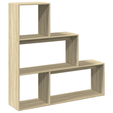 vidaXL Bibliothèque séparateur de pièce à 3 niveaux chêne sonoma 123x29x123 cm