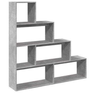 vidaXL Bibliothèque Étagère de Séparation 4 Niveaux Gris Ciment 143,5x29x143,5 cm