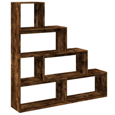vidaXL Raumteiler-Bücherregal 4 Stufen Räuchereiche 143,5x29x143,5 cm