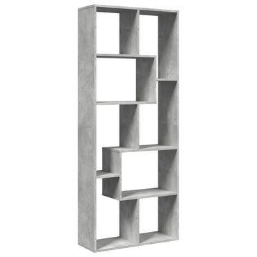 vidaXL Bibliothèque étagère de séparation Gris béton 67x25x161,5 cm Bois d'ingénierie