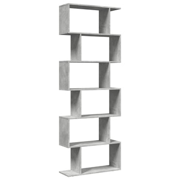 vidaXL Raumteiler-Bücherregal 6 Etagen Betongrau 70x24x193 cm