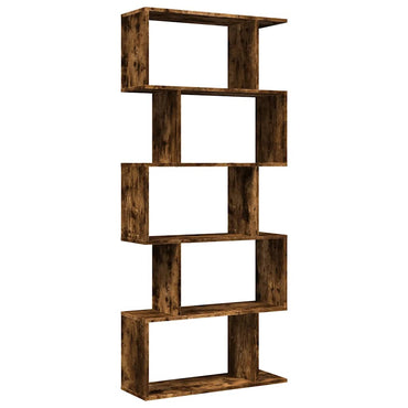 vidaXL Étagère de séparation de pièce à 5 niveaux chêne fumé 70x24x161 cm