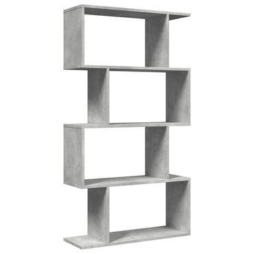 vidaXL Raumteiler-Bücherregal 4 Böden Betongrau 70x24x129 cm