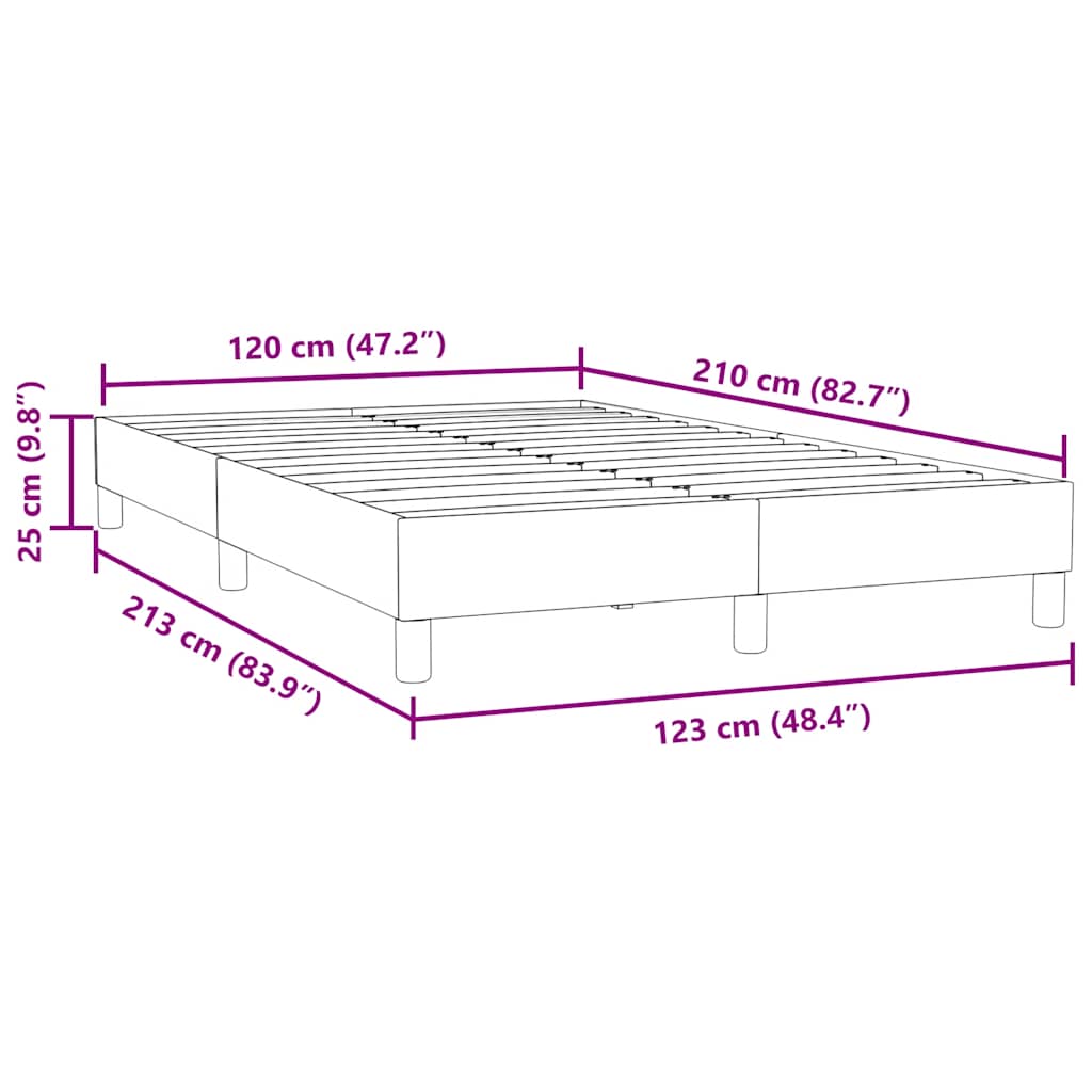 vidaXL Bettgestell ohne Matratze Hellgrau 120x210 cm Samt