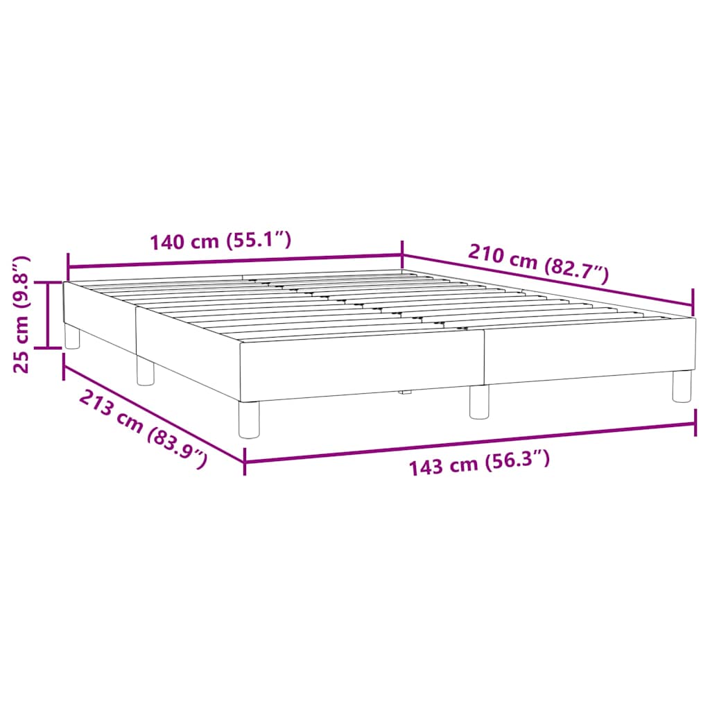vidaXL Bettgestell ohne Matratze Dunkelgrau 140x210 cm Samt
