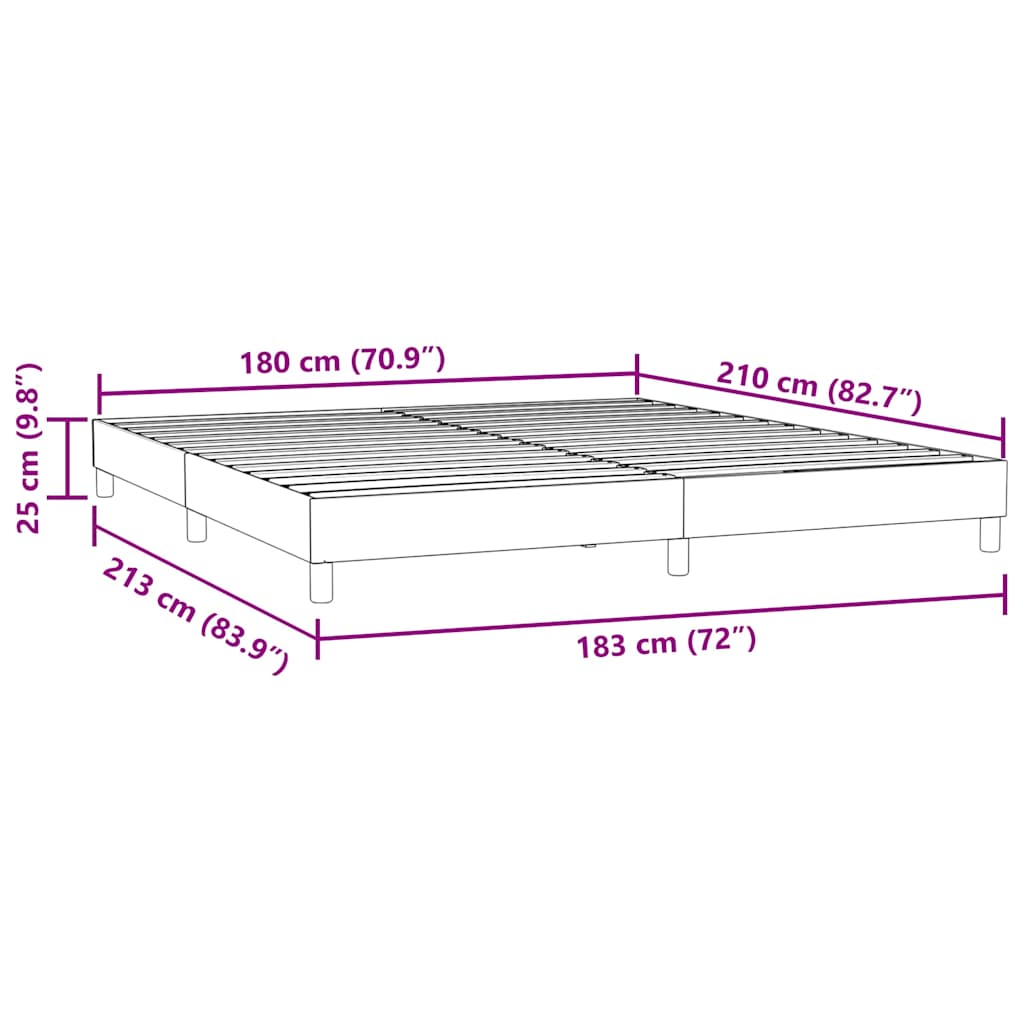 vidaXL Bettgestell ohne Matratze Dunkelgrau 180x210 cm Samt
