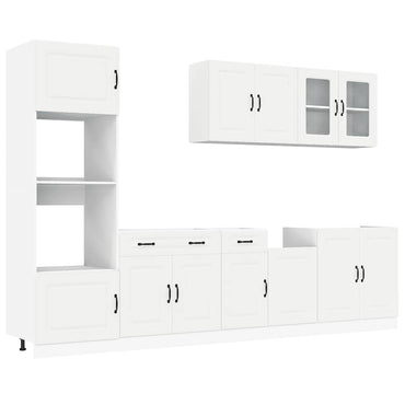 vidaXL 7-tlg. Küchenschrank-Set Kalmar Weiß Holzwerkstoff