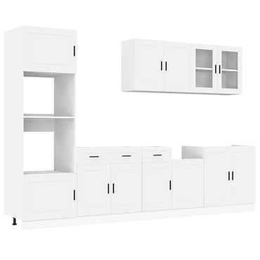 vidaXL 7-tlg. Küchenschrank-Set Porto Weiß Holzwerkstoff