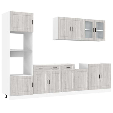vidaXL 7-tlg. Küchenschrank-Set Kalmar Grau Sonoma Holzwerkstoff