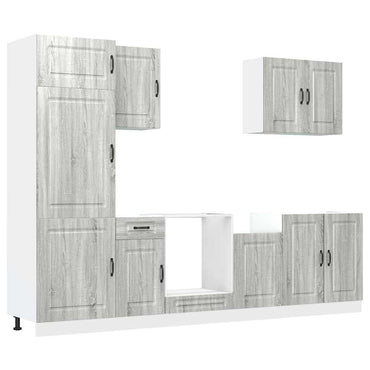 vidaXL 7-tlg. Küchenschrank-Set Kalmar Grau Sonoma Holzwerkstoff