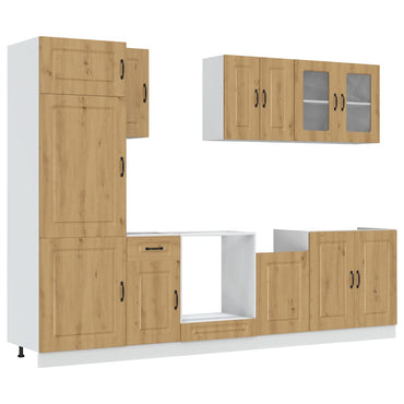 vidaXL Ensemble de 8 meubles de cuisine Kalmar chêne artisanal en bois d'ingénierie