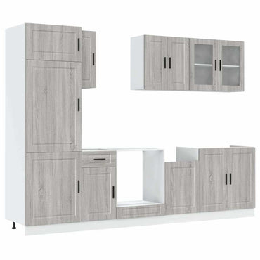 vidaXL 8-tlg. Küchenschrank-Set Kalmar Grau Sonoma Holzwerkstoff