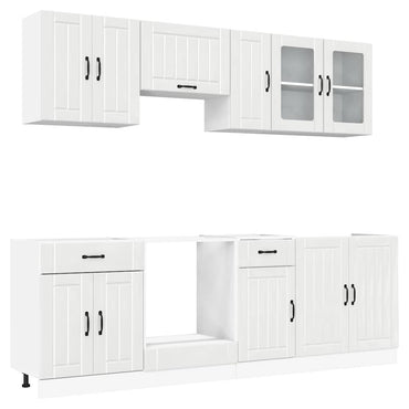 vidaXL 8-tlg. Küchenschrank-Set Lucca Hochglanz-Weiß Holzwerkstoff