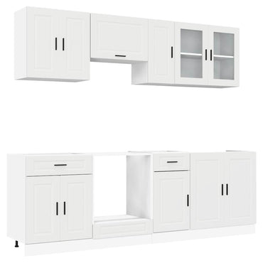 vidaXL 8-tlg. Küchenschrank-Set Porto Weiß Holzwerkstoff
