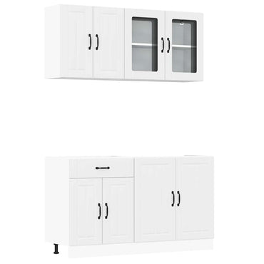 vidaXL Ensemble de 4 meubles de cuisine Lucca Blanc Bois d'ingénierie