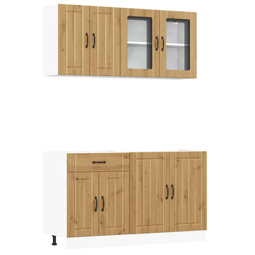 vidaXL Ensemble de 4 meubles de cuisine Kalmar Chêne artisan Bois d'ingénierie