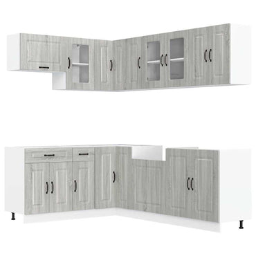 vidaXL Ensemble de 11 meubles de cuisine Kalmar Gris Sonoma en bois d'ingénierie