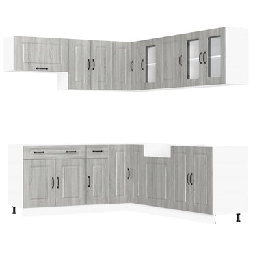vidaXL 11-tlg. Küchenschrank-Set Kalmar Grau Sonoma Holzwerkstoff