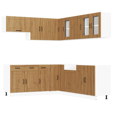 vidaXL 11-tlg. Küchenschrank-Set Kalmar Artisan-Eiche Holzwerkstoff