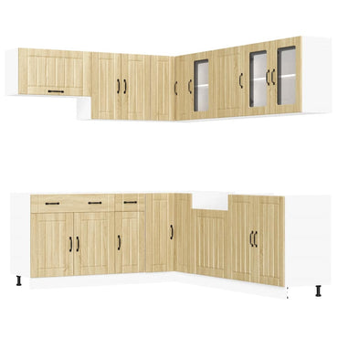 vidaXL 11-tlg. Küchenschrank-Set Lucca Sonoma-Eiche Holzwerkstoff
