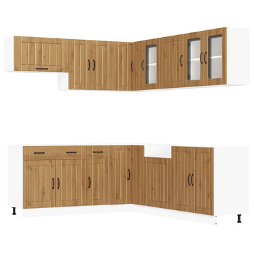 vidaXL 11-tlg. Küchenschrank-Set Lucca Artisan-Eiche Holzwerkstoff